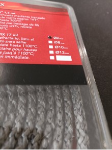 Kit guarnizione Diam.6mm professionale, resistente fino a 750° con adesivo