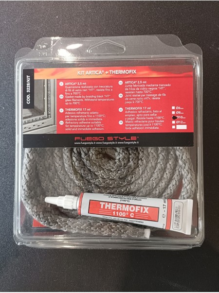 Kit guarnizione Diam.10 mm professionale, resistente fino a 750° con adesivo