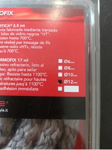 Kit guarnizione Diam.12 mm professionale, resistente fino a 750° con adesivo